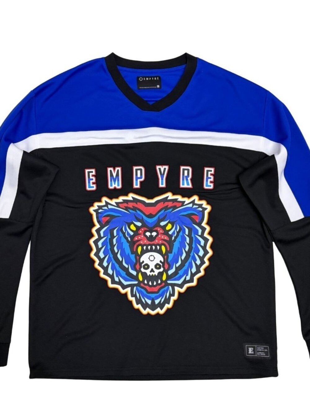 EMPYRE Hockey Jersey Streetwear Bear Long Sleeve Shirt Mens Large